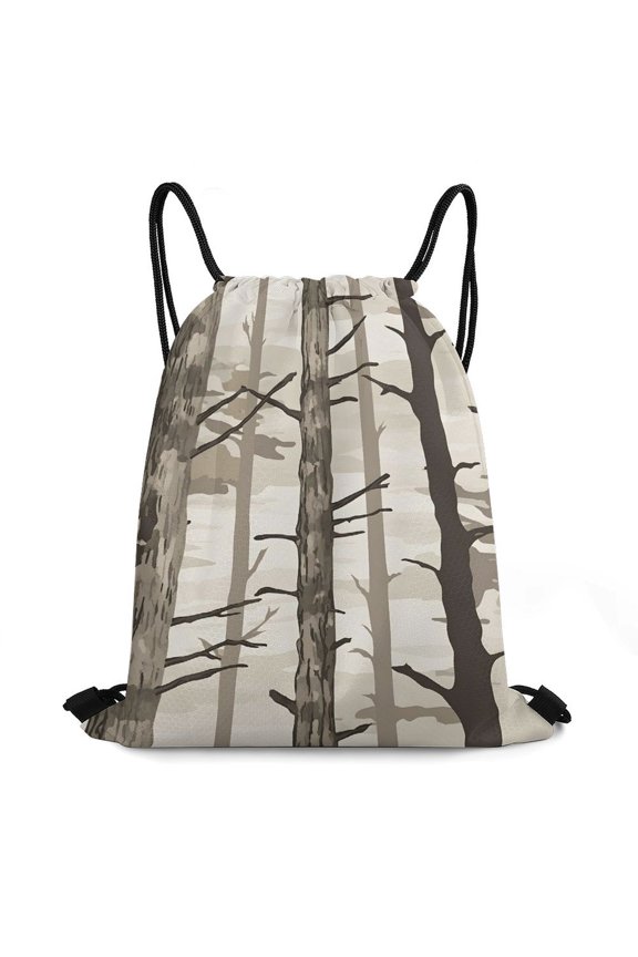 13.816.5in Bundle Pocket Knapsack Open Pull Rope Design Large Capacity Shrinkage Freely Woods Camouflage Tan_2
