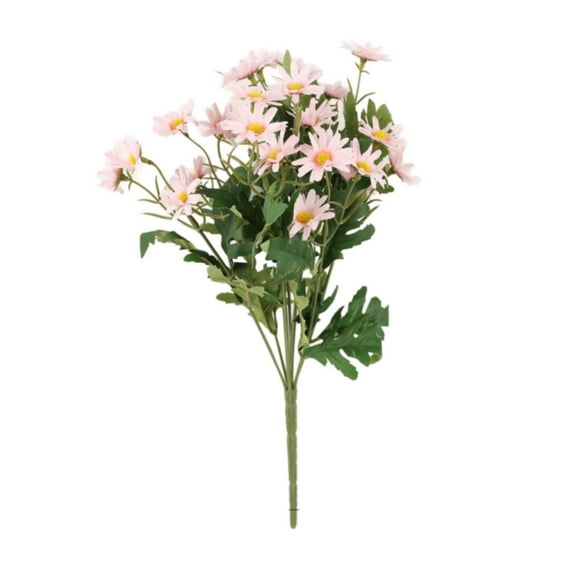 13.8" Artificial Large Daisy Fake Plants, 24 Heads Little Daisies, Flowers Faux Silk Wildflowers Bouquet Outdoor UV Resistant for Home Decor Indoor Outside Garden Front Porch Planters Decoration