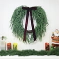 thumbnail image 1 of 13.8 Inch Artificial Norfolk Pine & Cedar Christmas Wreath with Velvet Bow, Faux Xmas Outdoor Wreath, Artificial Green Wreath Holiday Decoration for Indoor Outdoor Home Decor, 1 of 5