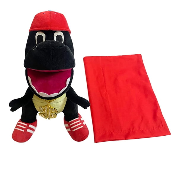13.8-Inch Black Dragon Jeff Hand Puppet Animated Character Plush Toy