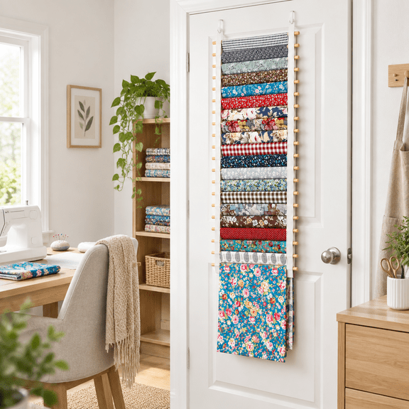13.8 Inch Hanging Wall Fabric Organizer for Sewing Room and Closet Storage