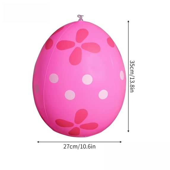 13.8 Inch Inflatable Easter Eggs Outdoor Decorations, 6Pcs Thick PVC Reusable Colorful Blow Up Eggs, Easy Inflatable Indoor Outdoor Yard Lawn Porch Party Supplies for Easter Egg Hunt