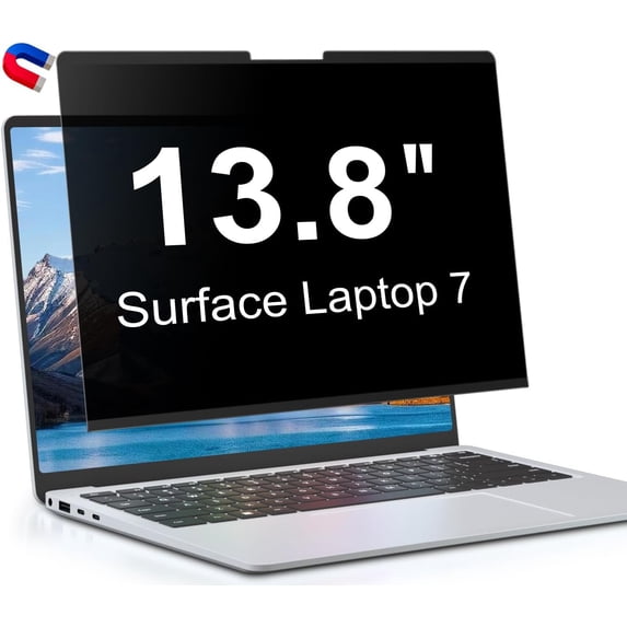 13.8 Inch Magnetic Privacy Screen for Microsoft Surface Laptop 7, Removable Anti Glare Protector, Blue Light Computer Filter, Spy Easy Install