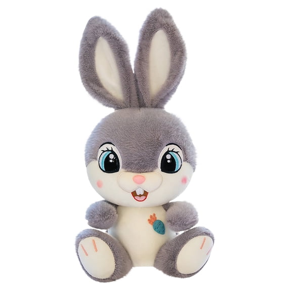13.8 Inch Pink Bunny Plush Toy with Long Ears, Soft Cartoon Rabbit Stuffed Animal for Bed Decor, Lightweight Accompany Doll for Friends