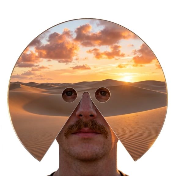 13.8'' Mirror Face Mask, Reflective Acrylic Selfie Prop for Funny Photos, Parties, Photo Booths and Creative Videos, 1 Pack