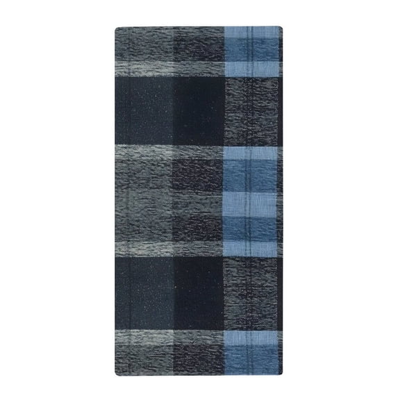 13.8 X 28.7 In Bath Towel Clean Easily Absorb Water Super Absorbent For Swimming Beach Trip DarkSlateBlue Buffalo Plaid Check Tartan Scotland_2