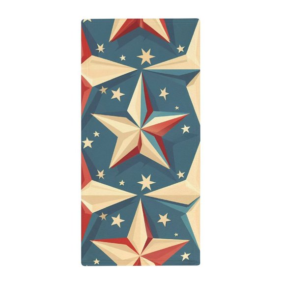 13.8 X 28.7 In Bath Towel Clean Easily Absorb Water Super Absorbent For Swimming Beach Trip Independence Day Theme Elements Star (7)
