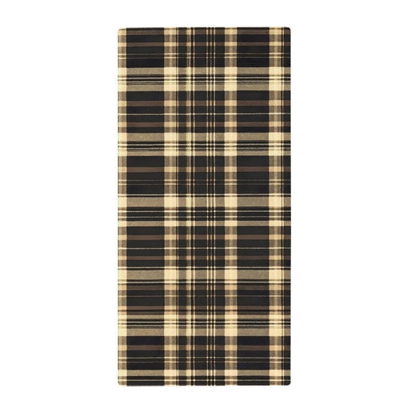 13.8 X 28.7 In Bath Towel Clean Easily Absorb Water Super Absorbent For Swimming Beach Trip SaddleBrown Buffalo Plaid Check Tartan Scotland_4