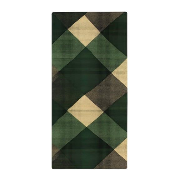 13.8 X 28.7 In Bath Towel Clean Easily Absorb Water Super Absorbent For Swimming Beach Trip SpringGreen Buffalo Plaid Check Tartan Scotland_3