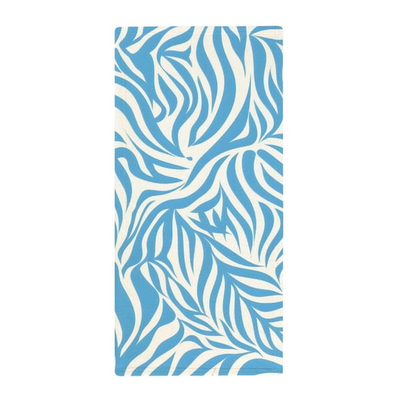 13.8 X 28.7 In Bath Towel Clean Easily Absorb Water Super Absorbent For Swimming Beach Trip Zebra Print Style LightBLue_2