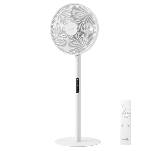 13.8 in. 4-Speed DC Motor Pedestal Fan with Remote, 90 Oscillation & Timer