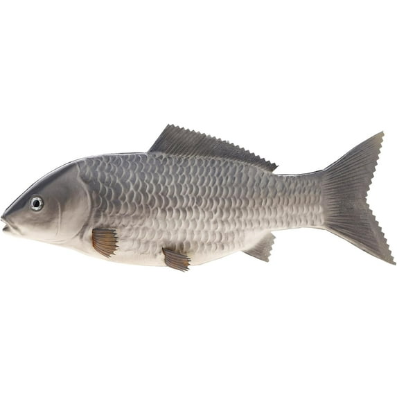 13.8 inch Fake Big Carp Decoration Artificial Fish Wall Hanging Lifelike Animal Toy for Home Kitchen Shop Restaurant Christmas Show - Grey