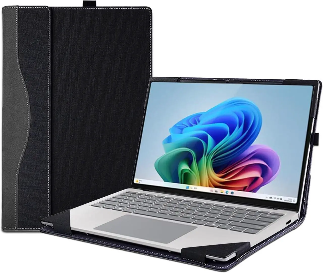 13.8 inch Laptop Case Cover for Microsoft Surface Laptop 7,PU Leather Notebook PC Separable Protection Sleeve with Pen Holder