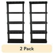 13.88"D x 30"W x 73.9"H 5-Shelf Plastic Garage Shelves, BlackWeight of product: 14.2 lbs. 