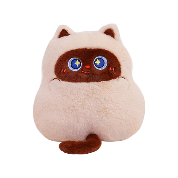13.8in Cute Siamese Cat Plush Toy Soft Stuffed Animal Pillow Gift for Kids Girls Boys Birthday Christmas Present