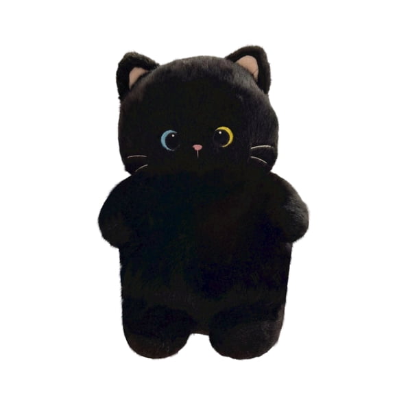 13.8in Soft Cat Plush Toy with Bib, Fat Chubby Stuffed Animal Pillow, Cute Feline Plushie Doll, Birthday Gift, Home Bedroom Decor, Cuddly Companion A