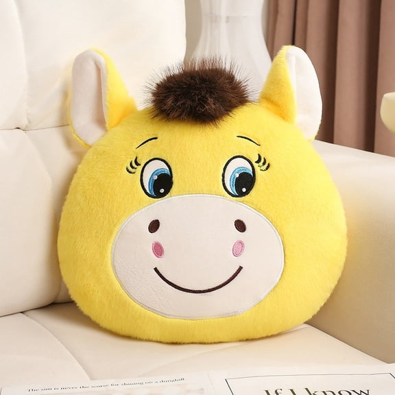 13.8in Year of 2026 Horse Throw Pillow,Funny Smiling/Crying Lunar New Year Decorative Cushion,Soft Plush Pillow Adds Playful Color and Comfort for Home,Store,Sofa or Tabletop Decoration-C