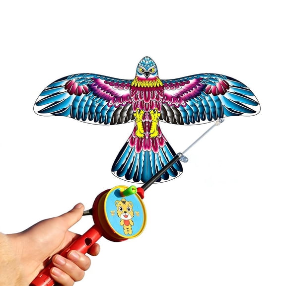 13.8inches Eagle Kite with Fishing Rod Reel - Vibrant Designs for Outdoor Fun