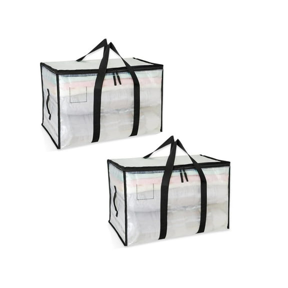 13.8x27.6x16.5In Moving Bags,2 Pack Portable Moving Boxes with Reinforced Handles for Clothes,Plastic Storage Bags for Home,School