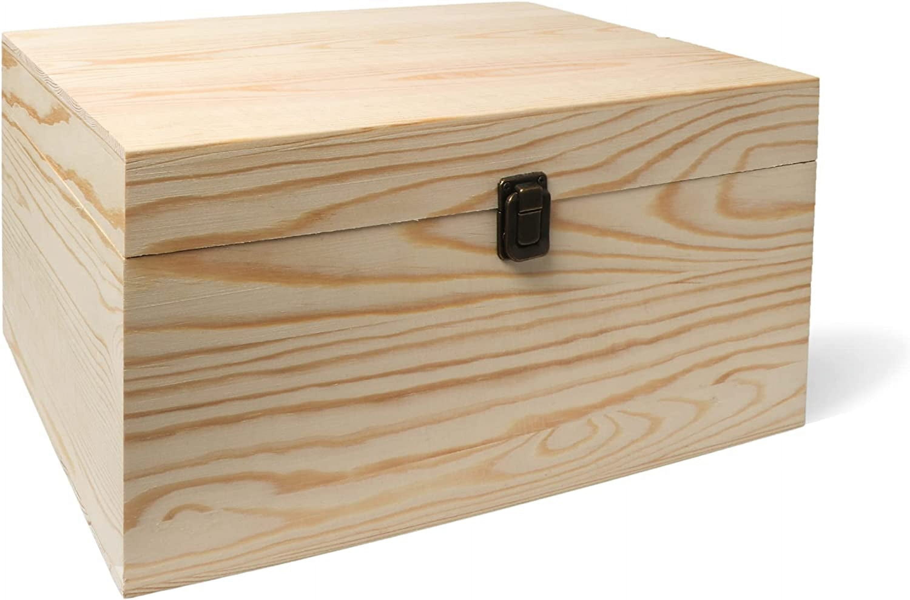 イナウト INOUT Stack BOX High + Cover Wood 13.8x9.9x6.7-Inch/ 3.33-Gal. X-Large Unfinished Wooden Box for DIY