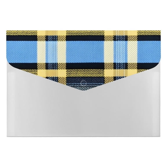 139.1in Accordion Folder Waterproof And Moist-Proof 6 Pocket Compartment Light And Portable CornflowerBlue Buffalo Plaid Check Tartan Scotland_4