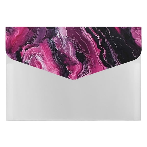 139.1in Accordion Folder Waterproof And Moist-Proof 6 Pocket Compartment Light And Portable DarkMagenta Marble_3