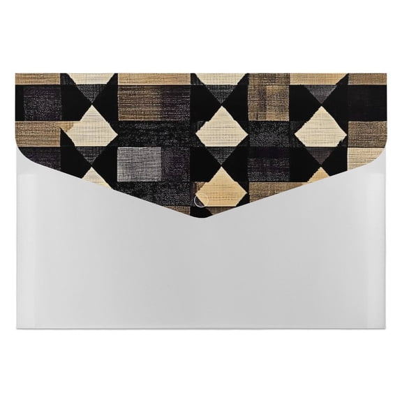 139.1in Accordion Folder Waterproof And Moist-Proof 6 Pocket Compartment Light And Portable DarkVoilet Houndstooth Checkered_2
