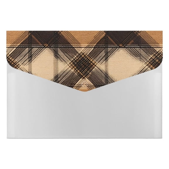 139.1in Accordion Folder Waterproof And Moist-Proof 6 Pocket Compartment Light And Portable SandyBrown Buffalo Plaid Check Tartan Scotland_2