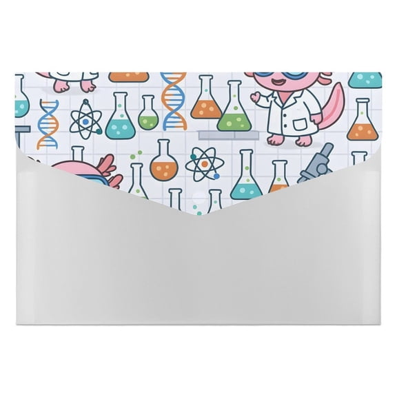 139.1in Accordion Folder Waterproof And Moist-Proof 6 Pocket Compartment Light And Portable Science Lab Axolotls - Educational Play