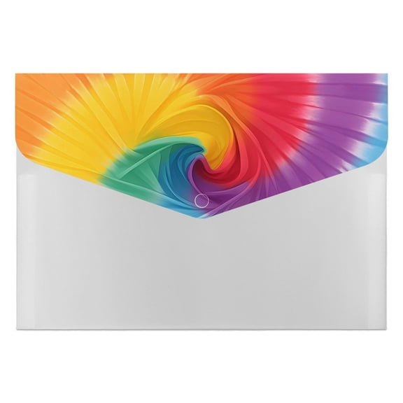 139.1in Accordion Folder Waterproof And Moist-Proof 6 Pocket Compartment Light And Portable Tie-dye Pattern Rainbow Colors (3)