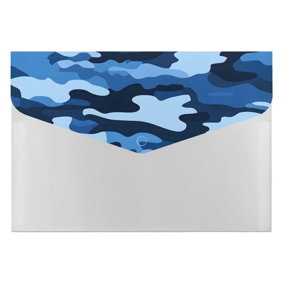139.1in Accordion Folder Waterproof And Moist-Proof 6 Pocket Compartment Light And Portable Vector Camouflage Pattern Blue_1