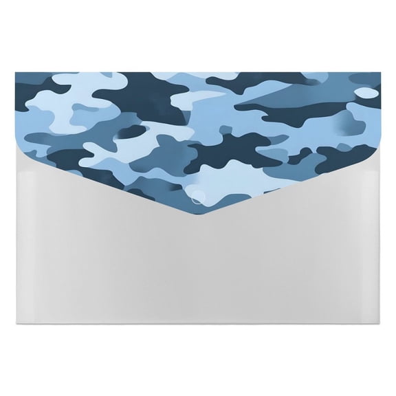 139.1in Accordion Folder Waterproof And Moist-Proof 6 Pocket Compartment Light And Portable Vector Camouflage Pattern Blue_3
