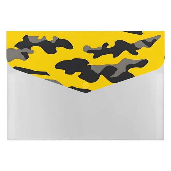 139.1in Accordion Folder Waterproof And Moist-Proof 6 Pocket Compartment Light And Portable Vector Camouflage Pattern Yellow_1