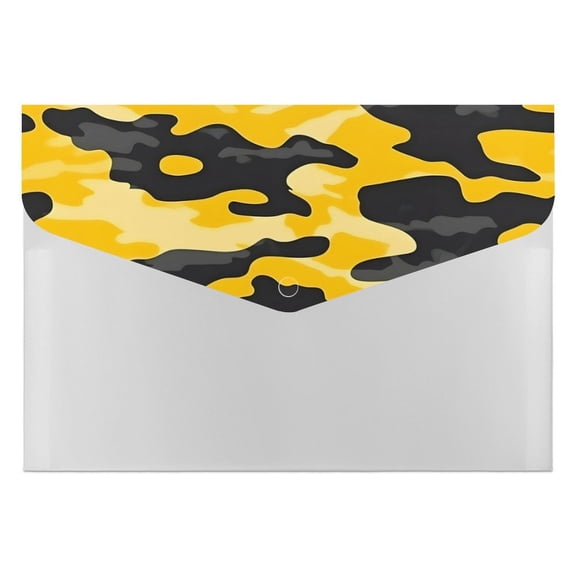 139.1in Accordion Folder Waterproof And Moist-Proof 6 Pocket Compartment Light And Portable Vector Camouflage Pattern Yellow_3