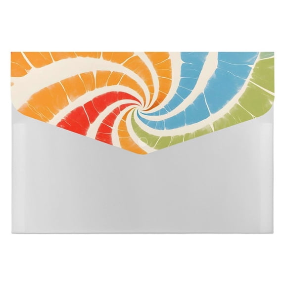 139.1in Accordion Folder Waterproof And Moist-Proof 6 Pocket Compartment Light And Portable IndianRed Tie-dye Background Vibrant Colors And Swirling (3)