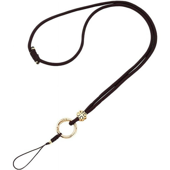 13.9 Inch Breakaway Lanyard Adjustable ID Badge Holder Lanyards with Buckle Phone Name Badges Cord String Neck Strap for Teachers Students School Office Keychains Key Wallet Coconut Brown 1pc