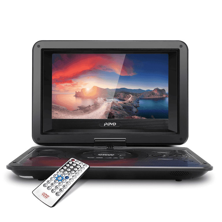 Portable 13.9' DVD Player, Swivel Screen, Rechargeable, Support CD