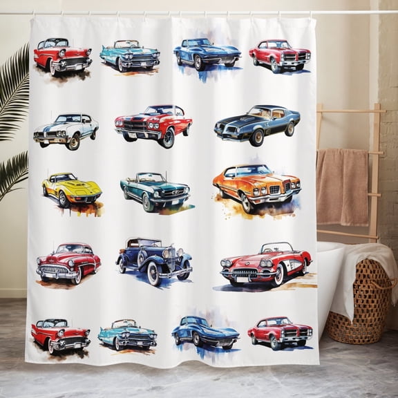 13 American Classic Muscle Cars - Shower curtain copy copy