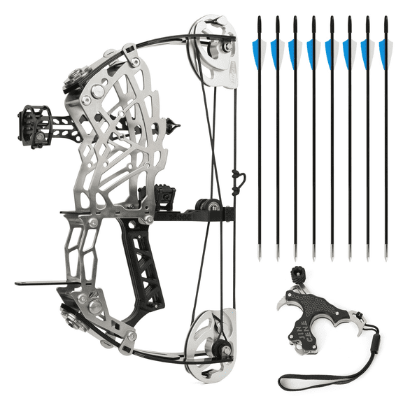 13" Archery Short-axis Compound Bow Set 15-32lb Adjustable Steel Hunting Target