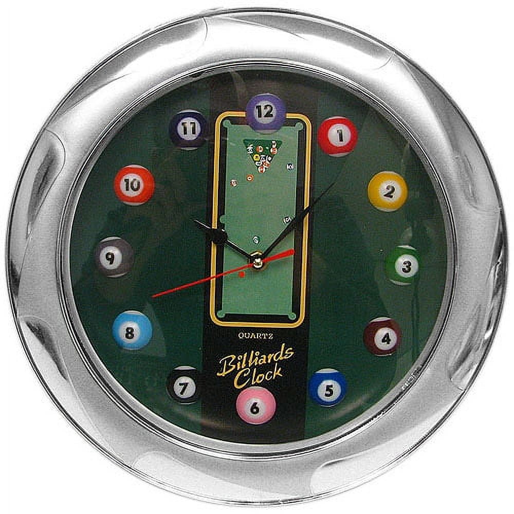 13" Billiards Wall Clock with Quartz Movement