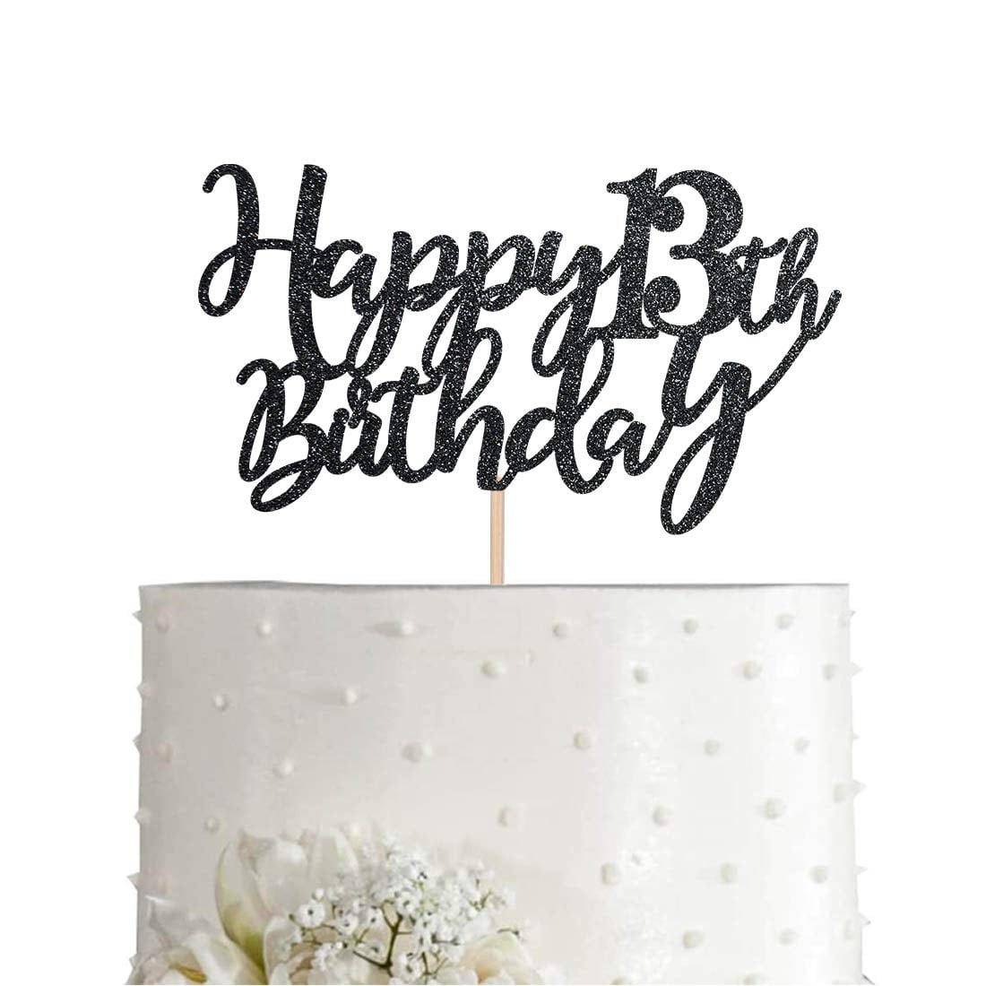 13 Geburtstag Banner Gold-Schwarz - Teenager Geburtstagsdeko Mit Girlande