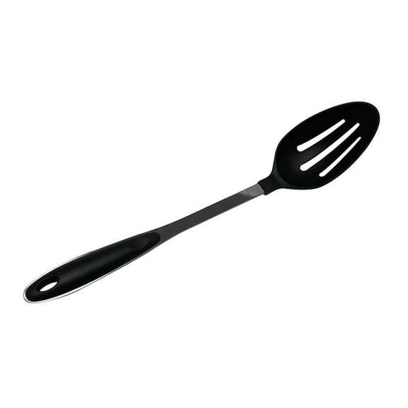 13'' Black Nylon Slotted Serving Spoon For Cooking - Nonstick