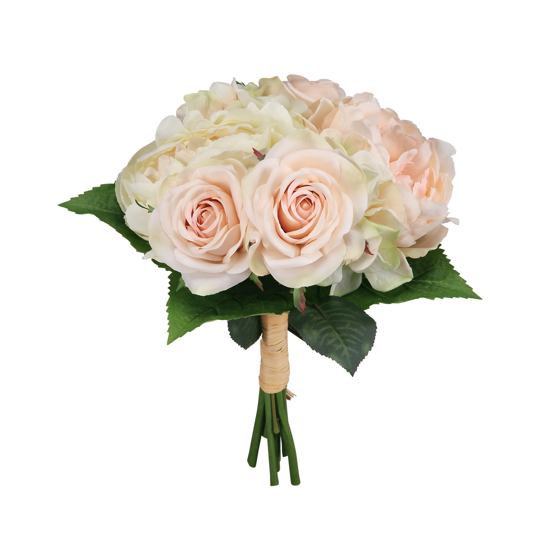 13'' Blush and Cream Hydrangea and Rose Bouquet
