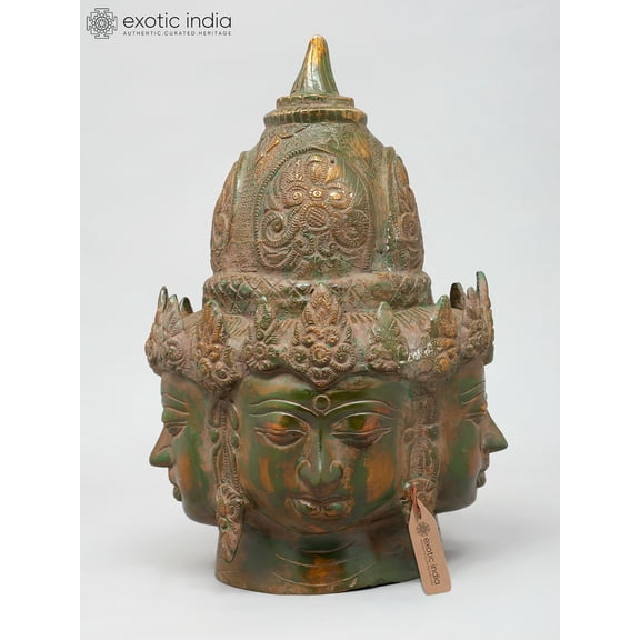 13" Brass Four Faces Tara Head | Handmade | Made In India