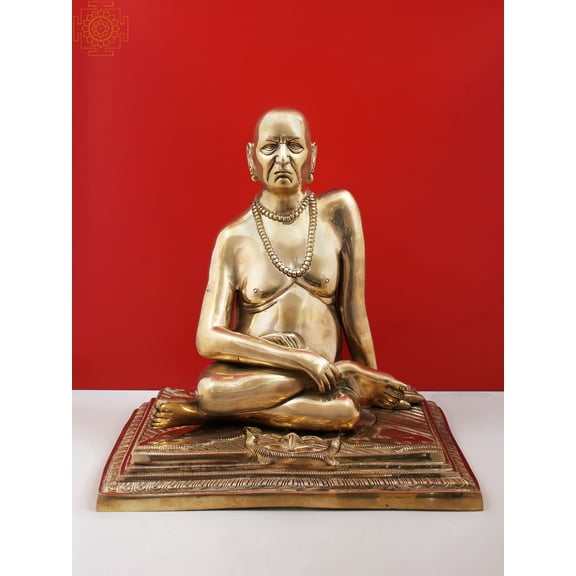 Exotic India 13 Inch Clear Brass Spiritual Master
