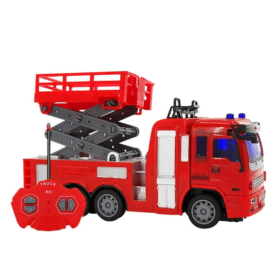 13 Channel RC Fire Truck Toy, 2.4G Remote Control Fire Truck with Lights, Siren Sounds, Water Spraying, 1:18 Large RC Firetruck Car for Kids Boys 16.5"