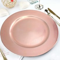 13" Charger Plates -Set of 24 - Acrylic Blush Round Disposable Chargers, Ideal for Dinner Party Wedding Bulk Events Catering Decoration