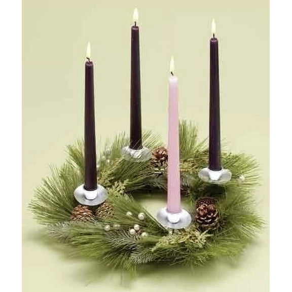 13" Christmas Advent Wreath with Berries and Pine Cones