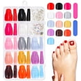 13 Colors False Toe Nail Tips, 312pcs Full Cover Short Square Fake Toe