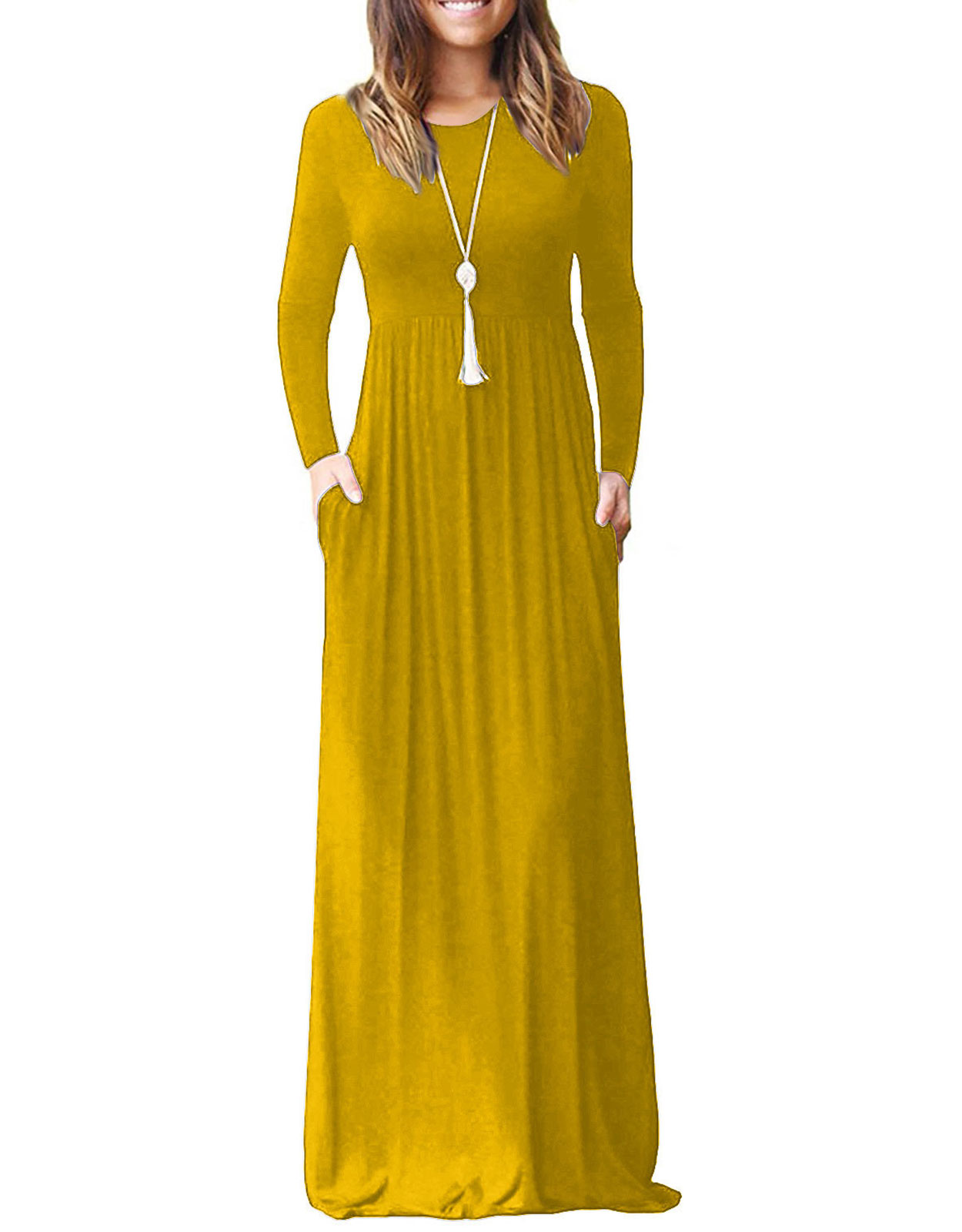 13 Colors! Women Dress Maxi Lady Cotton Long Dresses Boho Color Plain ...